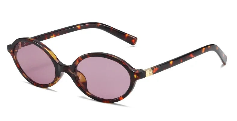 Fashion Oval Retro Sunglasses for Women – Simple Small Frame UV400 Protective Eyewear, Literary Style Luxury Design for Commuting & Travel