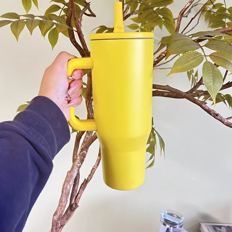 16pcs USA WAREHOUSE Sublimation 40oz Vacuum Insulated Travel Sports Tumbler For Hot And Iced Drinks Perfect For Outdoor 40oz Macaron Blank Sublimation Leak Proof Tumbler Bottle Water Bottle With Flip Straw