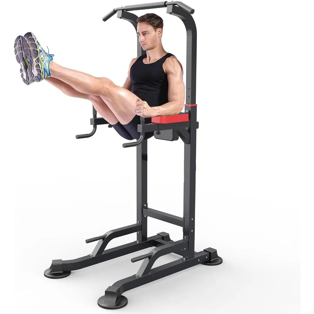 Power Tower Dip Station Workout equipment Pull up Bar for Home Gym Adjustable Height Strength Training Fitness Excercise