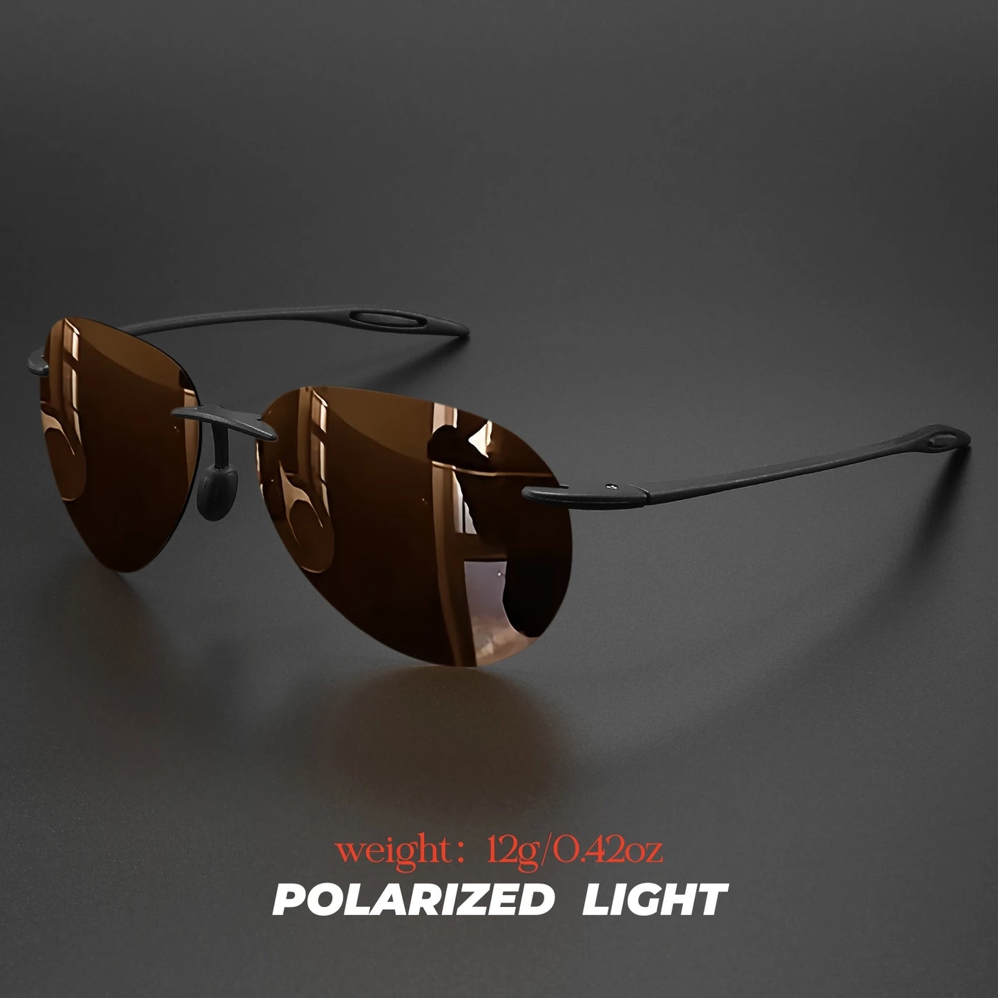 Ultra Light 12g TR90 Frameless Polarized Aviator Sunglasses - Flexible & Comfort Fit Unisex for Driving, Fishing, Outdoor