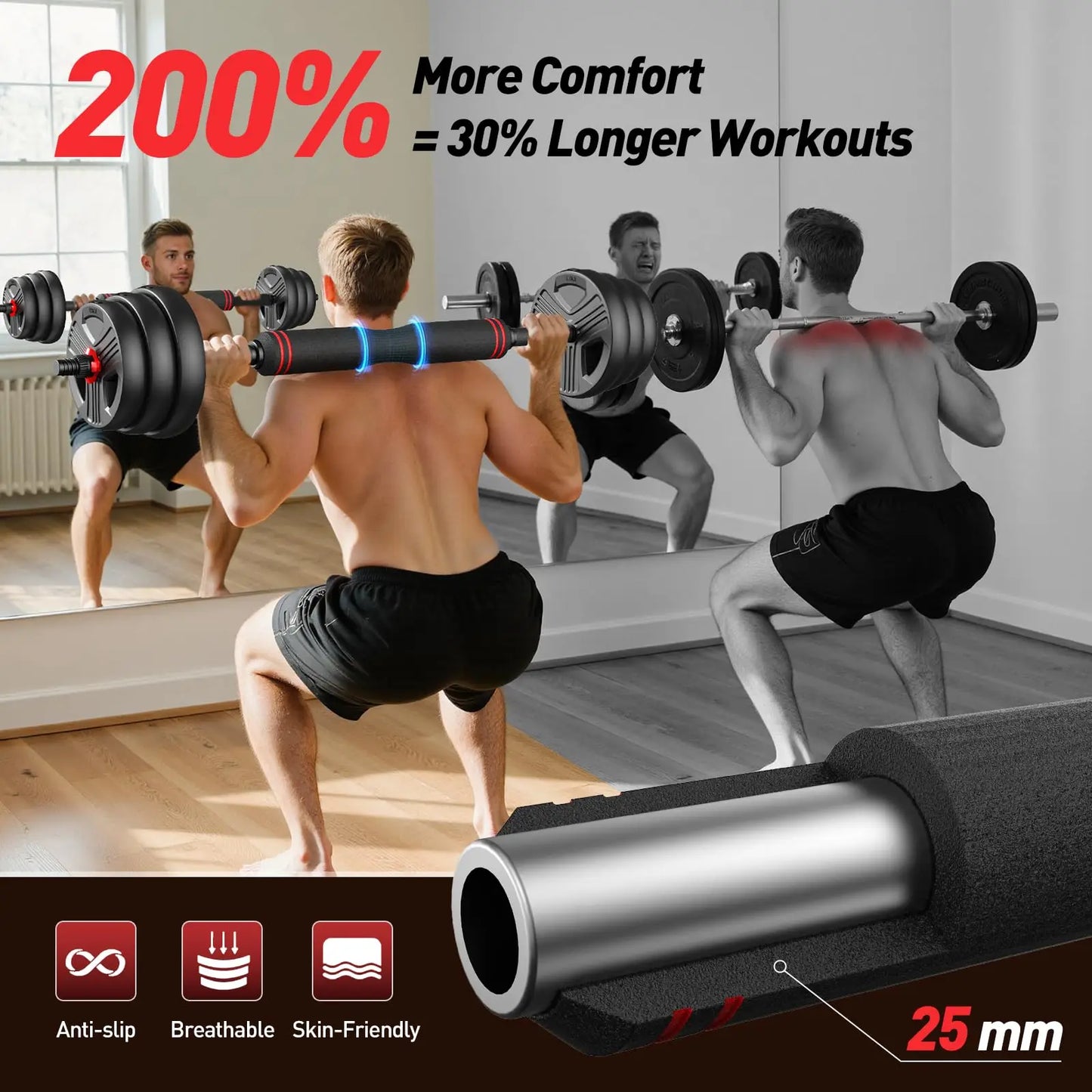 FED Fitness Adjustable 5 In 1 Free Weights Set Dumbbells