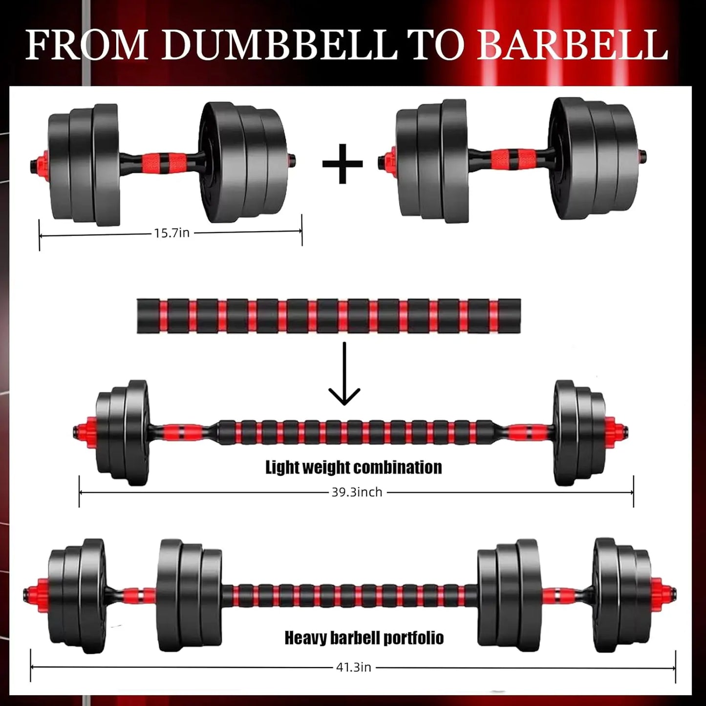 Adjustable Dumbbell Set for Home Gym with Ergonomic 3in1 Modes