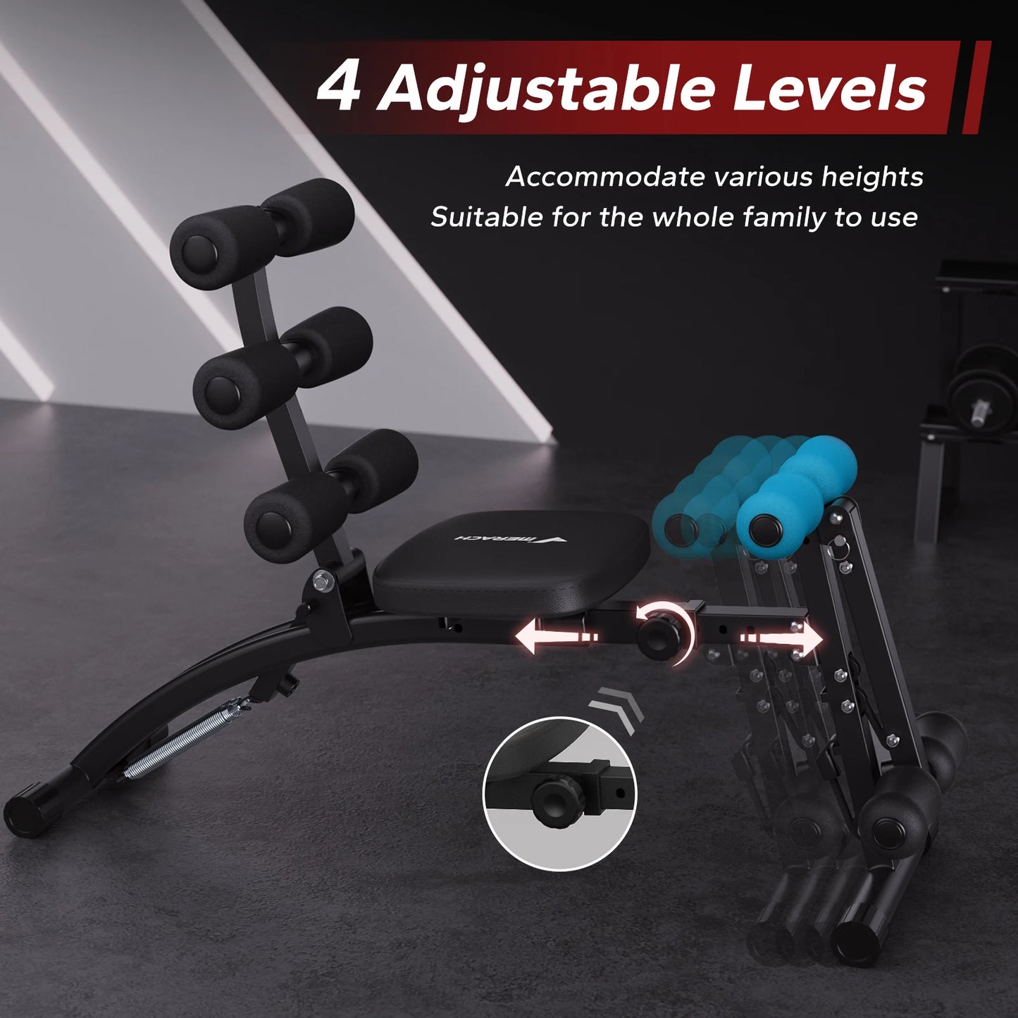 MERACH Ab Machine Multi Functional Adjustable Ab Trainer Home Gym