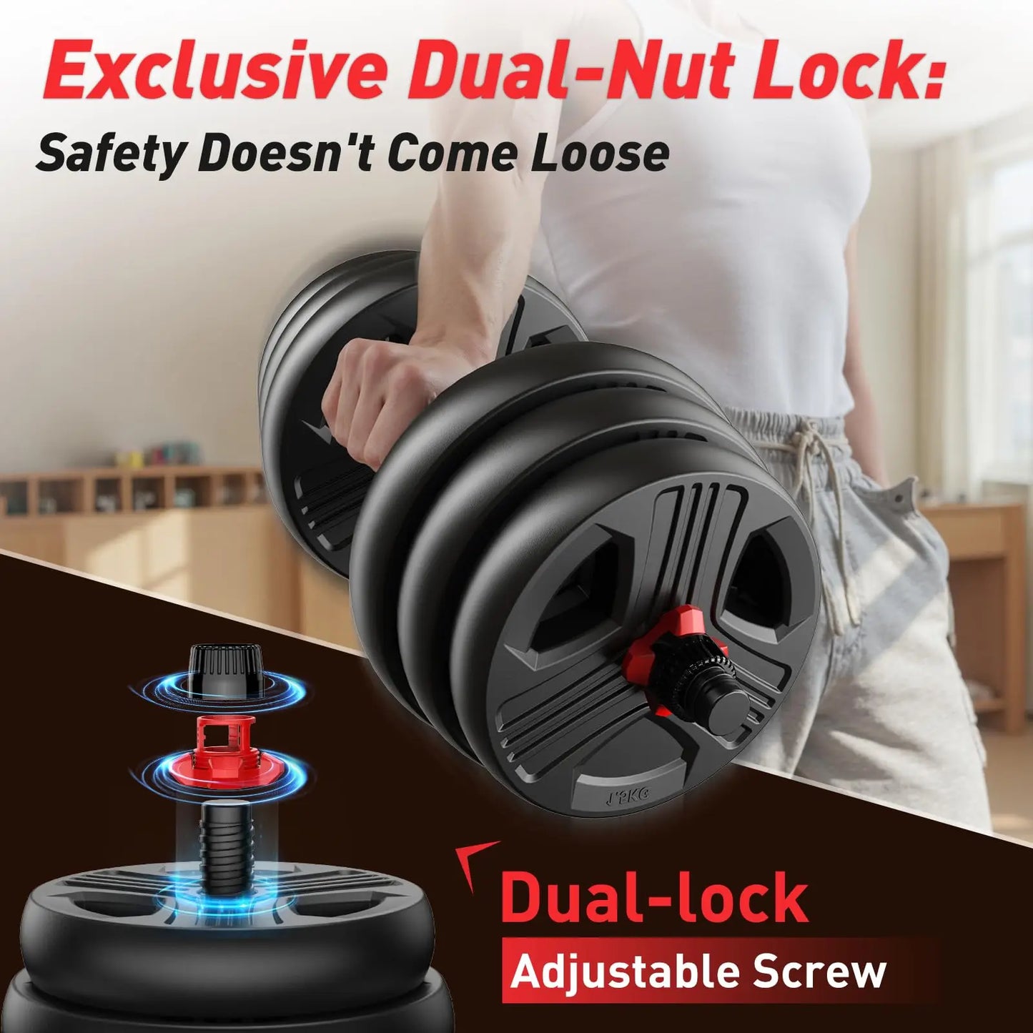 FED Fitness Adjustable 5 In 1 Free Weights Set Dumbbells