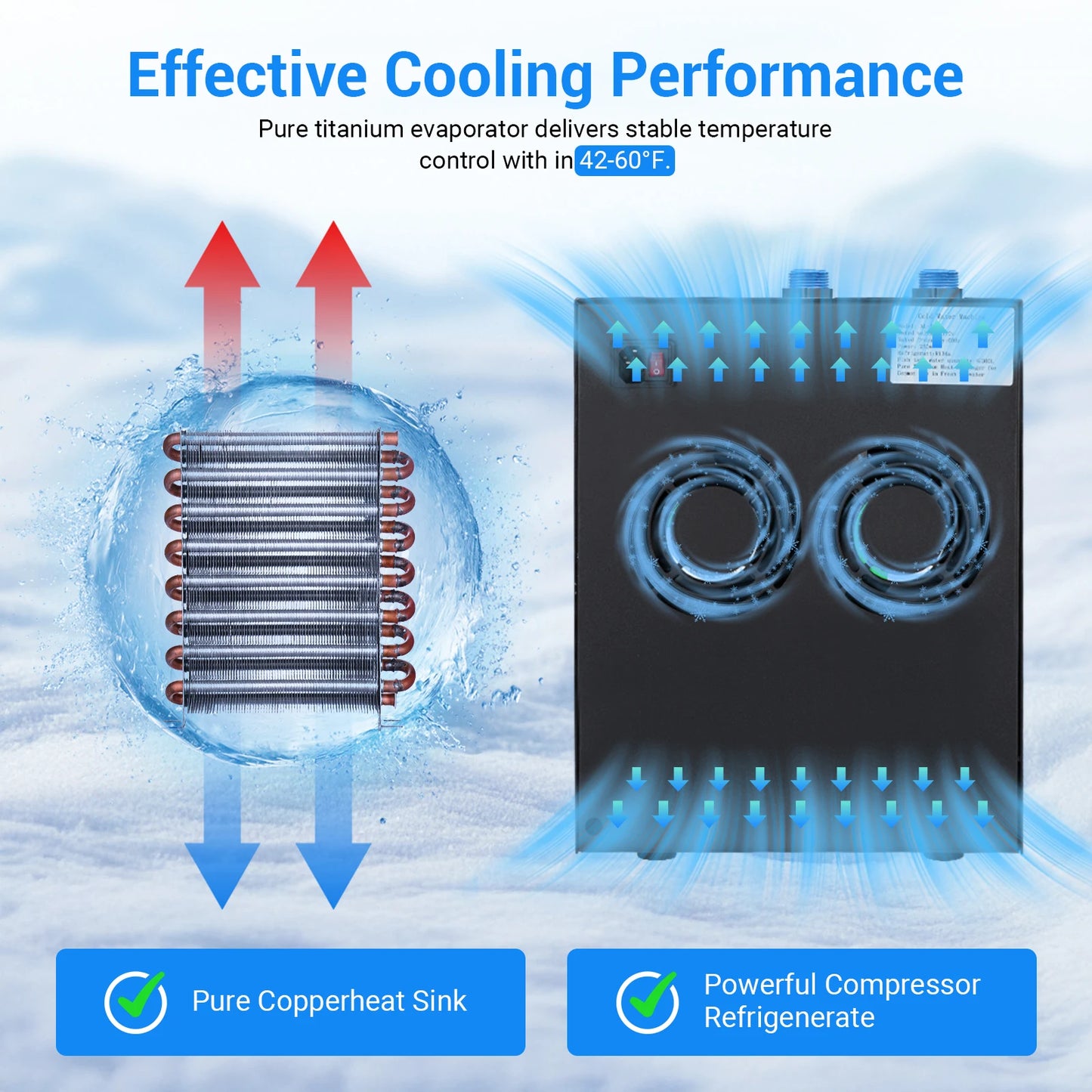 Ice Bath Water Chiller for Cold Plunge Tubs, 1/3 HP Cold Plunge Chiller Built-in Filter & Pump for Ice Bath Cold Therapy Recover