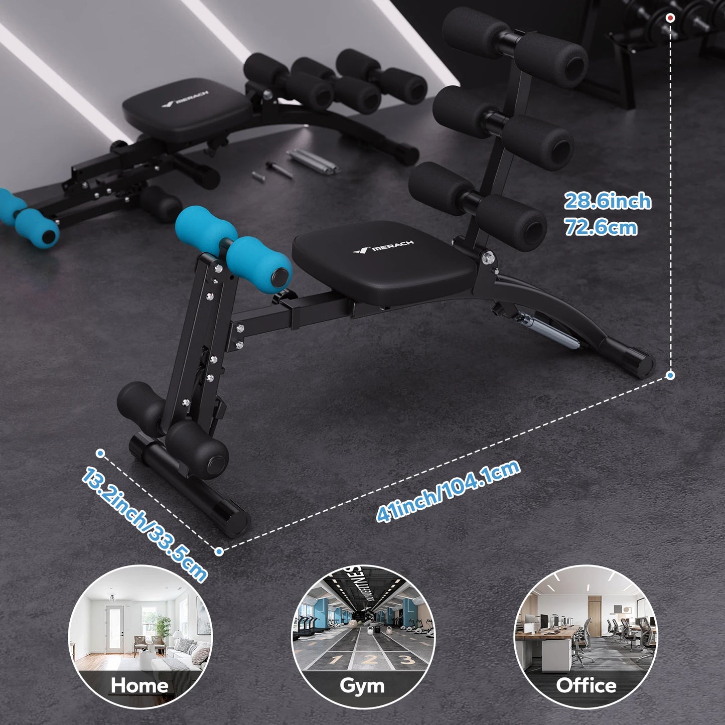 MERACH Ab Machine Multi Functional Adjustable Ab Trainer Home Gym