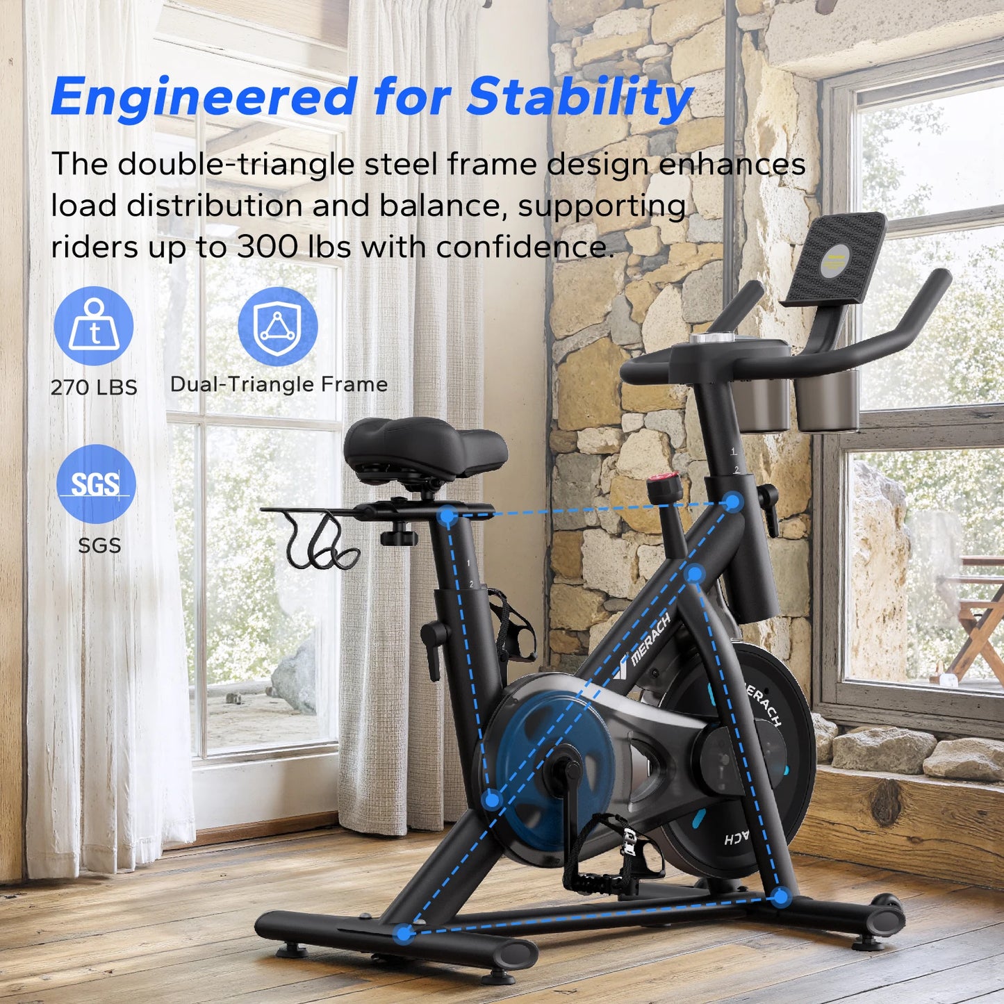 MERACH Exercise Bike With Magnetic Resistance And Indoor Cycling App