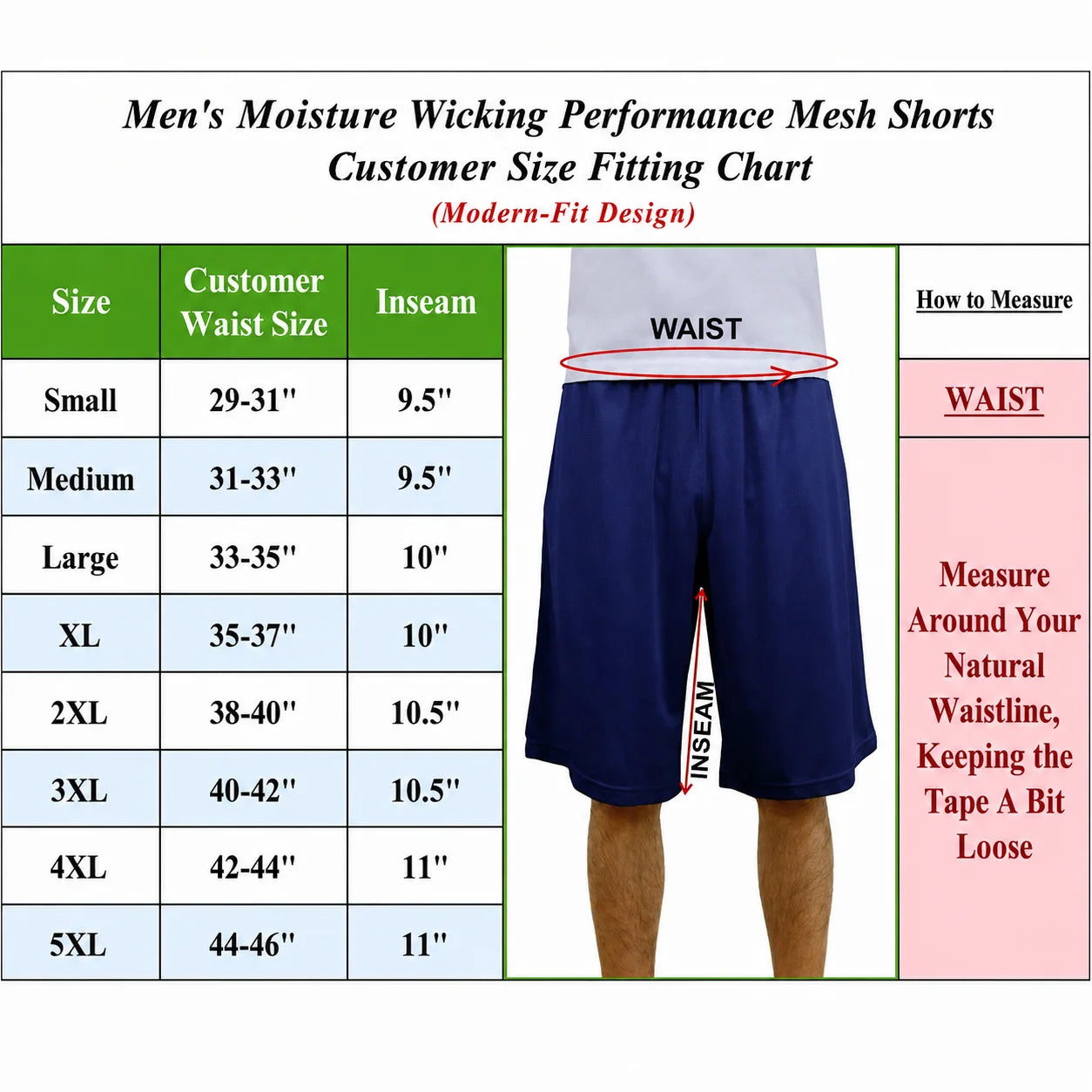 Men's Lightweight Moisture Wicking Mesh Shorts 5 Pack