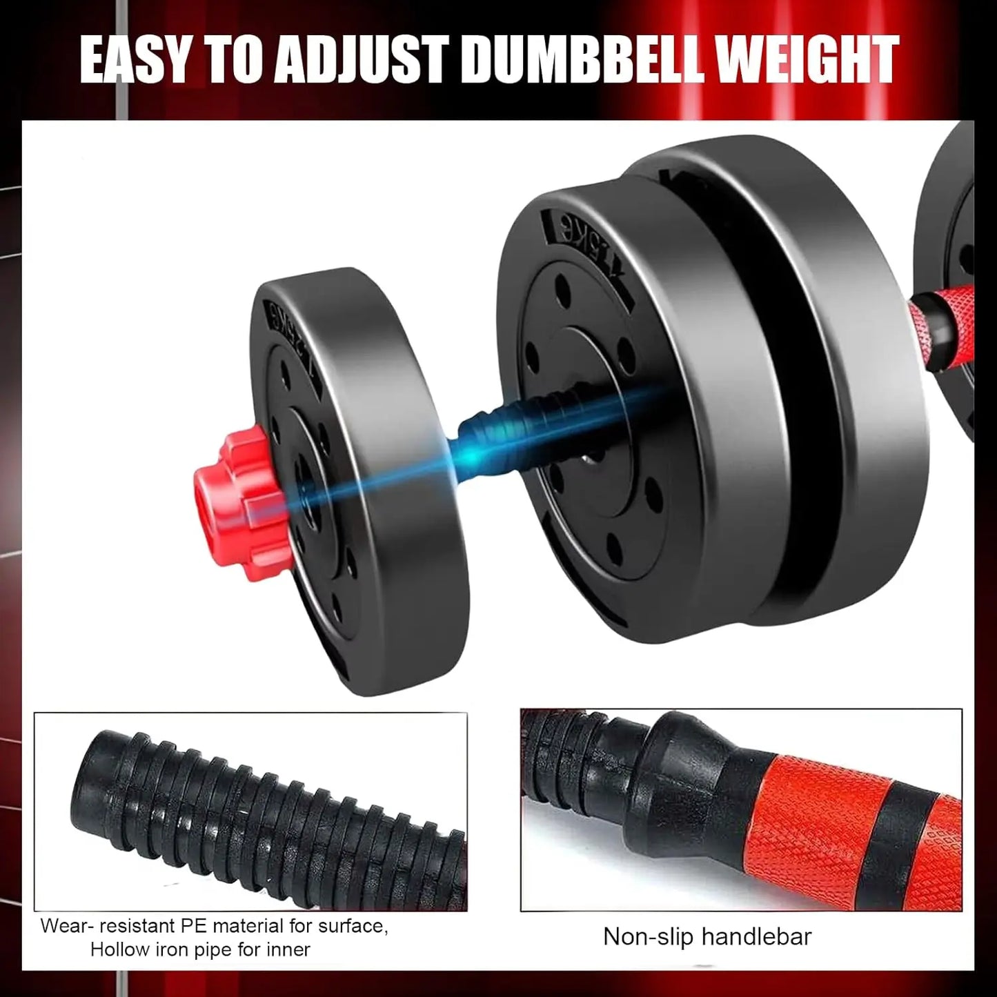Adjustable Dumbbell Set for Home Gym with Ergonomic 3in1 Modes