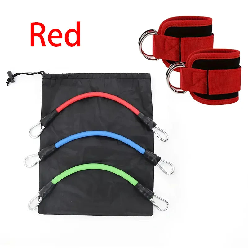5pcs Ankle Resistance Bands Set With Adjustable Straps For Strength Training, Leg And Butt Exercises, Glute Training, Keeping In Perfect Shape, Yoga Pull Bands - Mesh Carrying Bag Included