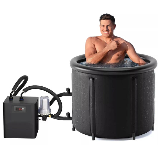Ice Bath Chiller 1/3 HP Cold Plunge Chiller Fast Cooling to 45F Ultimate Muscle Recovery System, Easy Setup with Hose, Pump, Tub