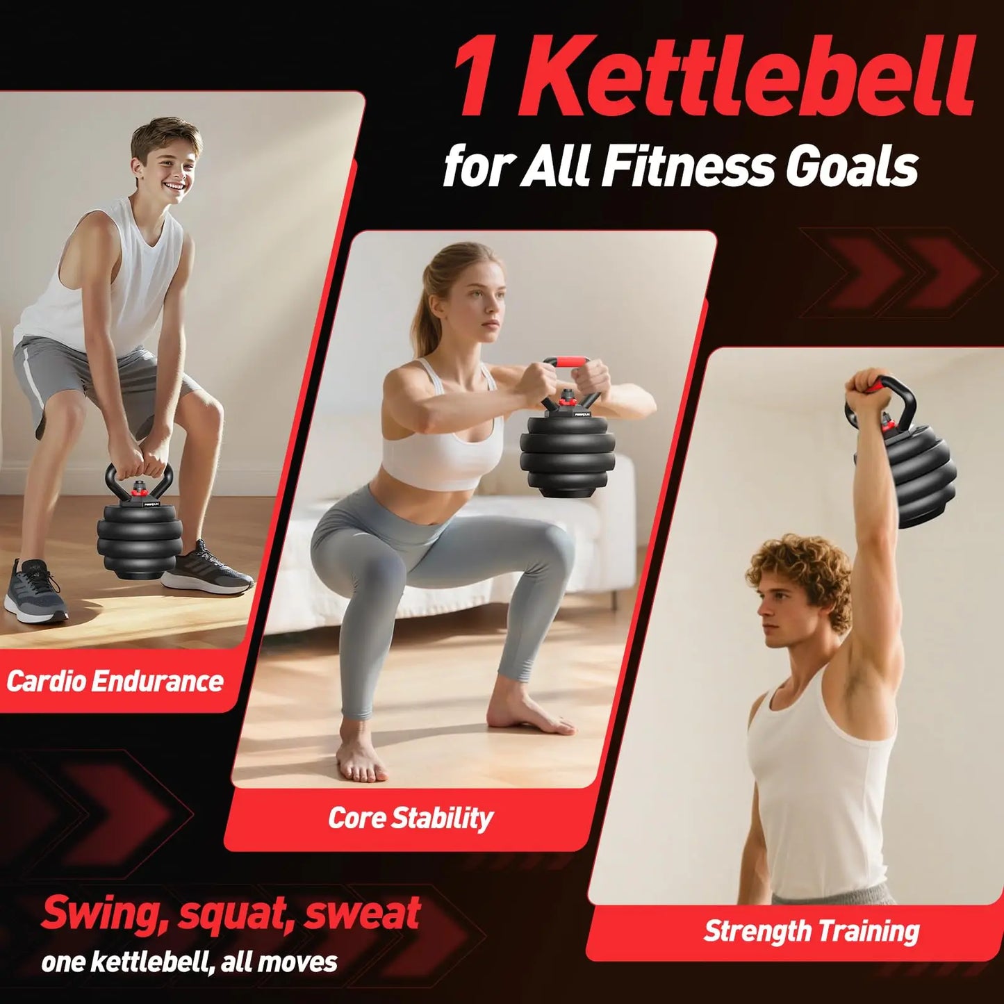 FED Fitness Adjustable 5 In 1 Free Weights Set Dumbbells
