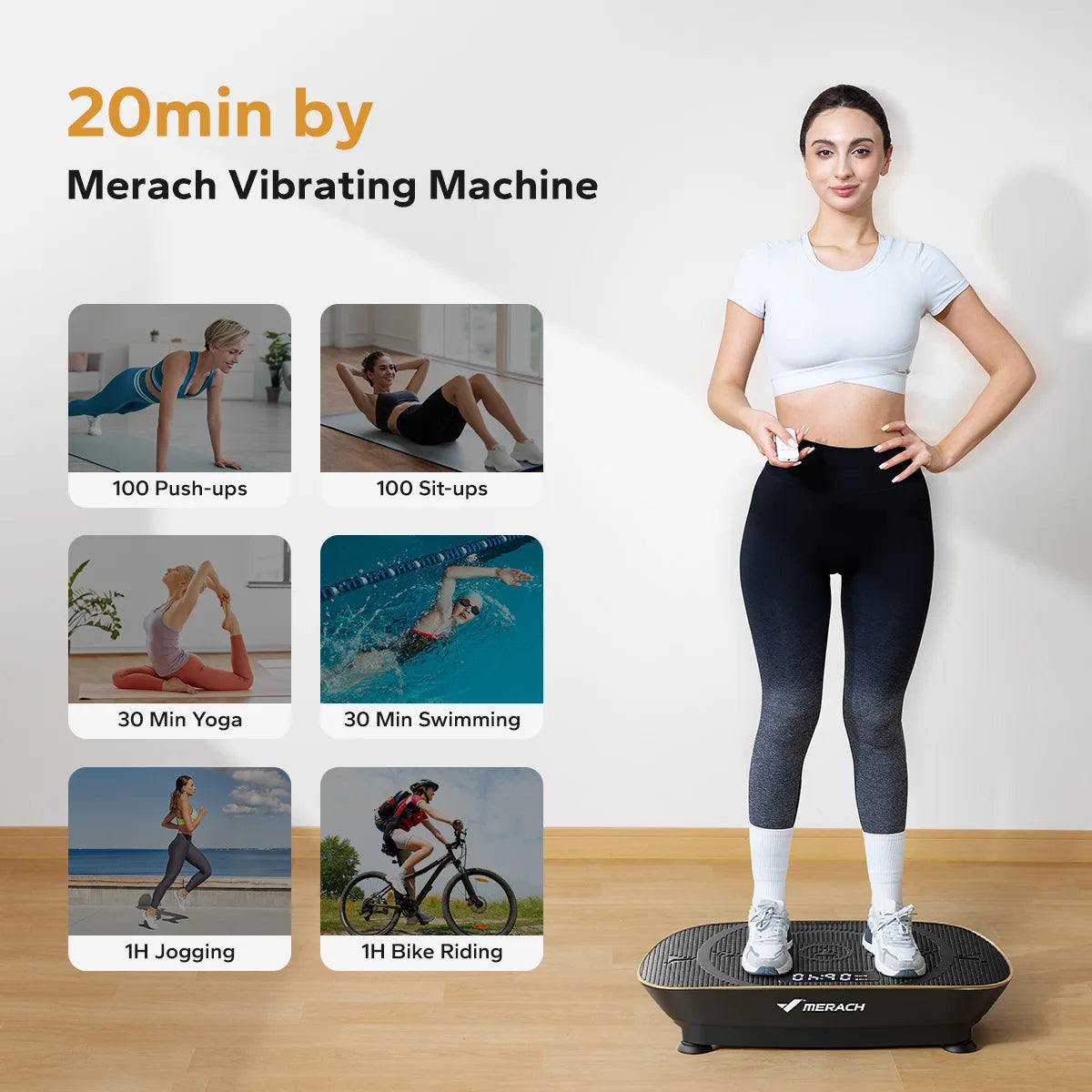 MERACH Vibration Plate Exercise Machine Whole Body Workout