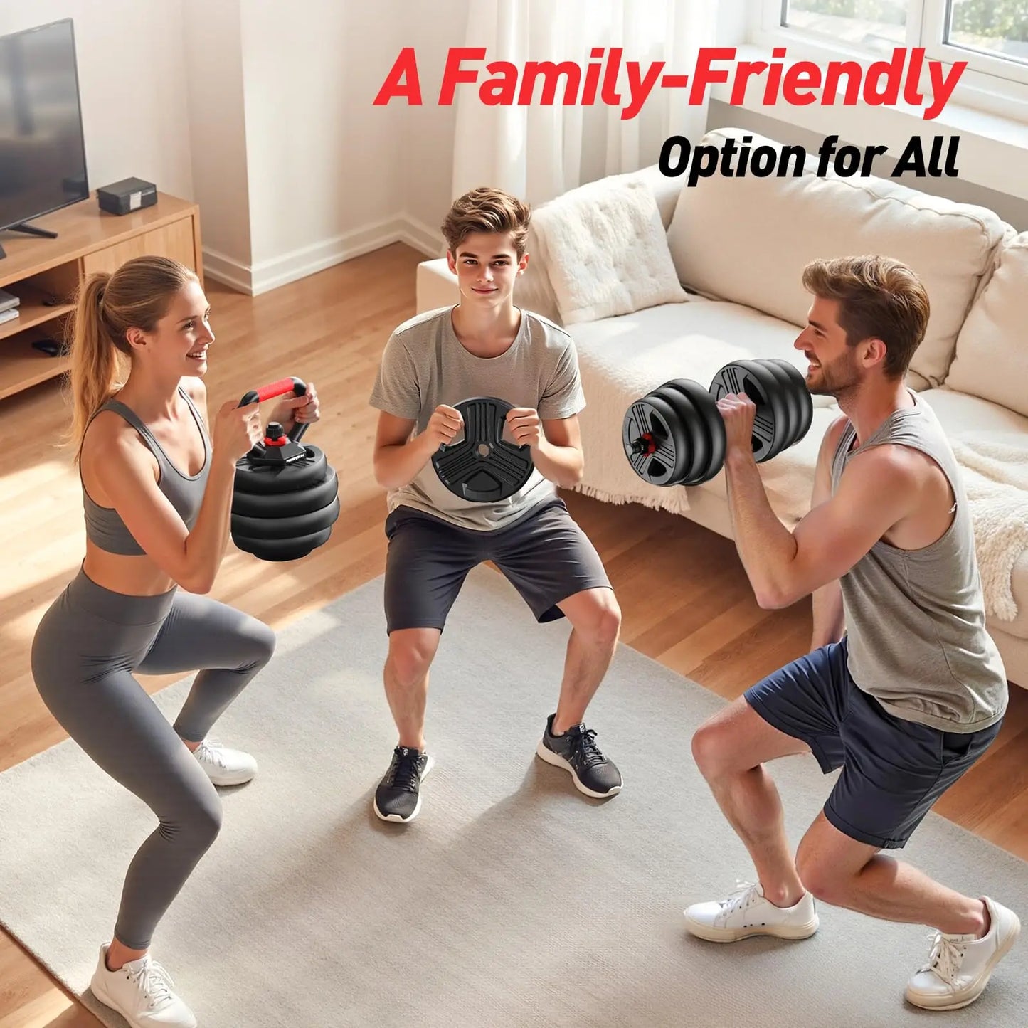 FED Fitness Adjustable 5 In 1 Free Weights Set Dumbbells