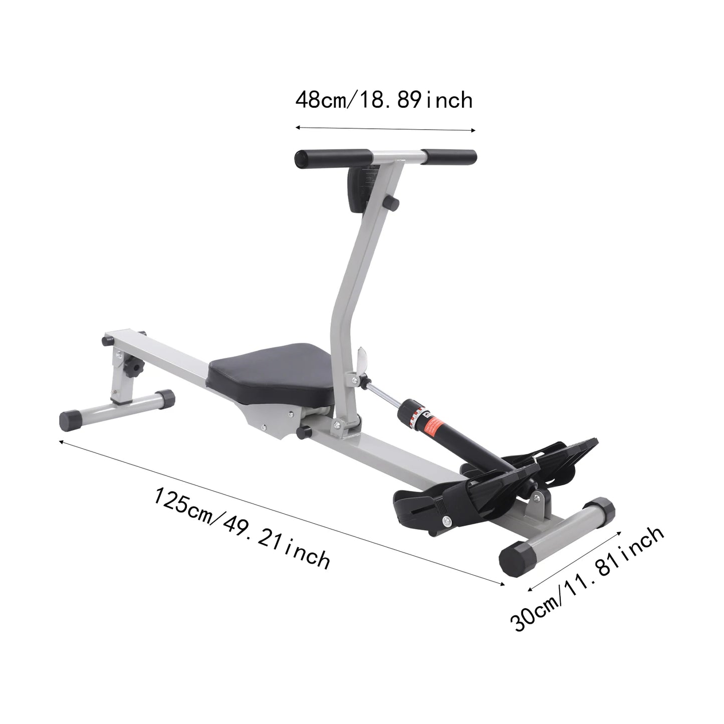 Rowing Machine with English Counter, LED Display Screen, Folding Exercise Equipment for Home Workout