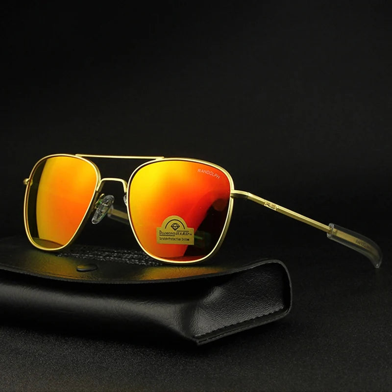 RE Pilot Sunglasses Men UV400 Top Quality American Army Military Mirror AGX Tempered Glass Lens Sun Glasses