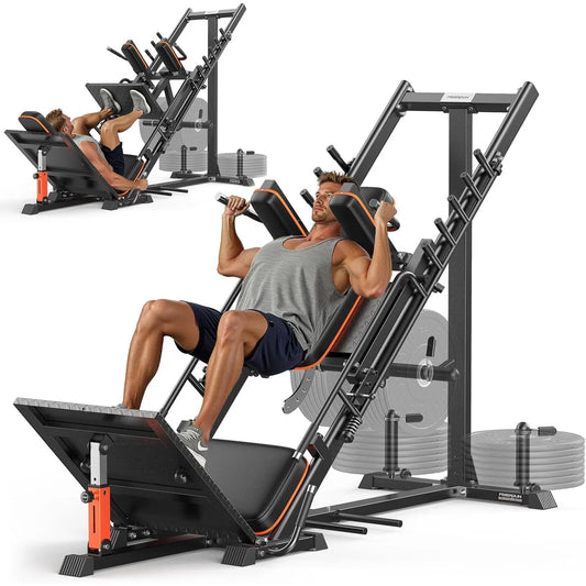 FED Fitness 3in1 Leg Press Hack Squat Machine With Ultra Quiet Pulley