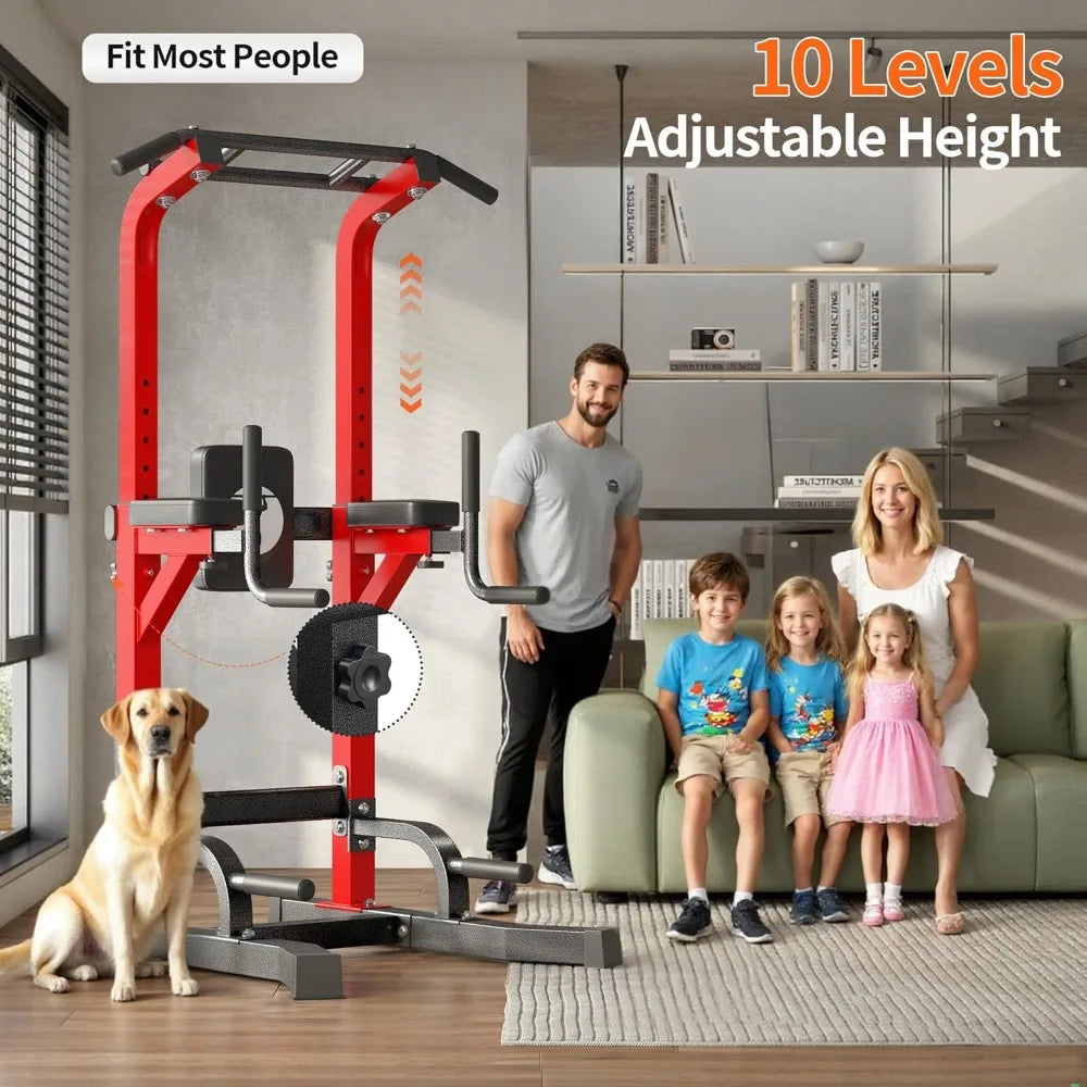 SogesHome Adjustable Pull Up Bar & Dip Station, Heavy Duty 330LB Capacity Multifunctional Home Gym Fitness