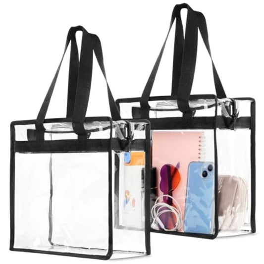 Clear Bag for Stadium Events Approved, 12x6x12 Large Transparent Tote, Clear Bag for Gym Concert Sports