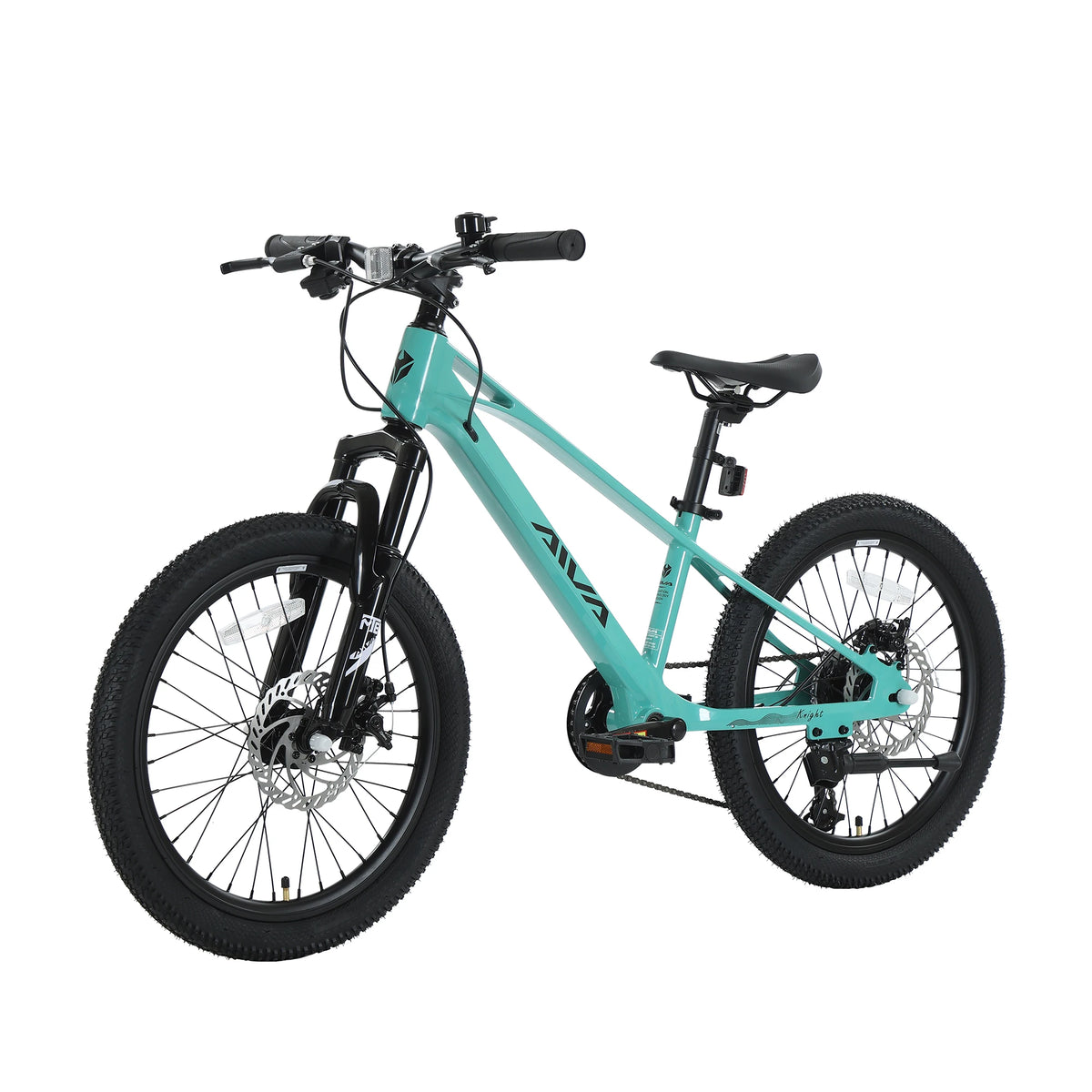 AIVA KNIGHT20 20 Inch Hardtail Mountain Bike, 7-Speed MTB, Bicycle for Teens & Adults, Lightweight Magnesium Frame, Suspension Fork, Front & Rear Disc Brakes
