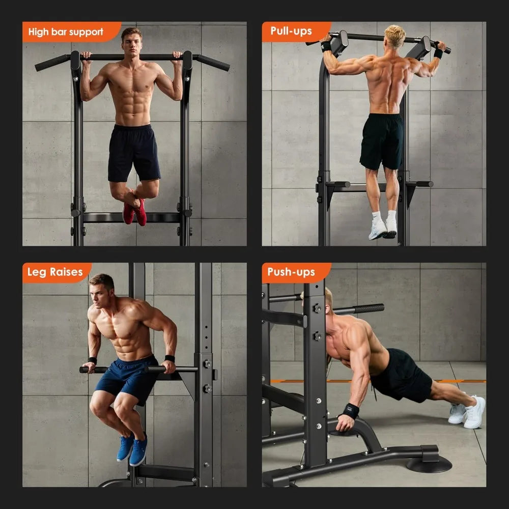 SogesPower Power Tower Dip Station Pull Up Bar for Home Gym Adjustable Height Strength Training Workout Equipment