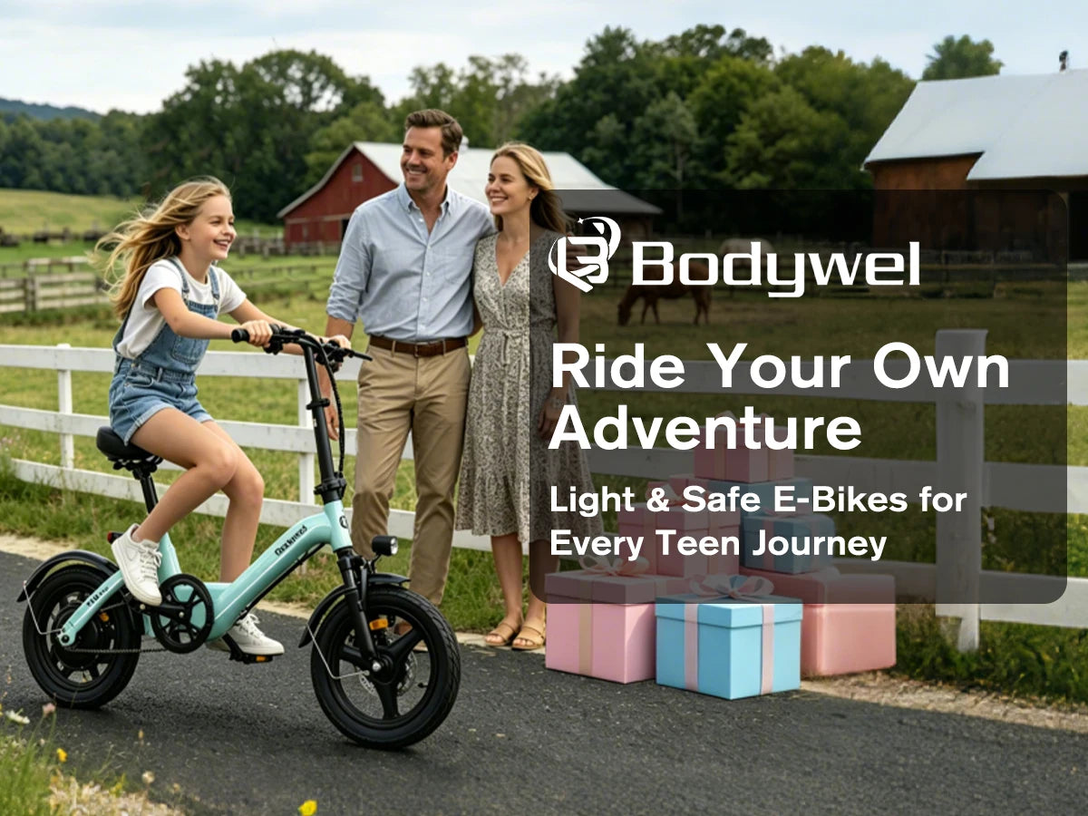 Folding Electric Bike 400W for Adults, Bodywel T16pro 36V 10Ah Long Range 30 Miles Commuter E-Bicycle, Compact Foldable ebike Dual Disc Brakes for Teens US stock