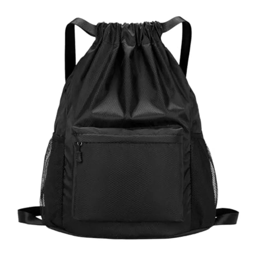 Tygelluis Drawstring Backpack, Waterproof Gym Bag with Water Bottle Pocket for Women Men, Pull String Sport Bag for Swim, Socce