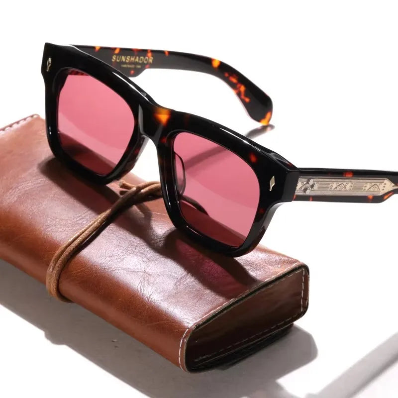 Fashion Top Design Handmade Square Acetate Sunglasses Men Women Classic Sunglasses Outdoor UV400 Protection Eyewear Custom Logo