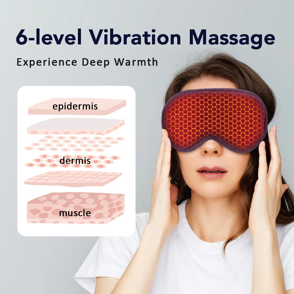 Electric Steam Eye Mask 3D Massage Constant Temperature Hot Compress Smart Timing Sleep Shading Relieve Eye Fatigue