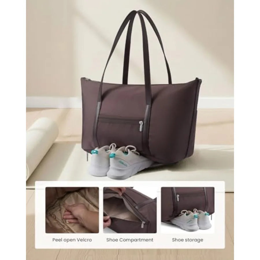 LOVEVOOK Gym Bag for Women, Small Sport Duffle with Shoe Compartment, Weekender Travel Tote for Work Yoga Workout