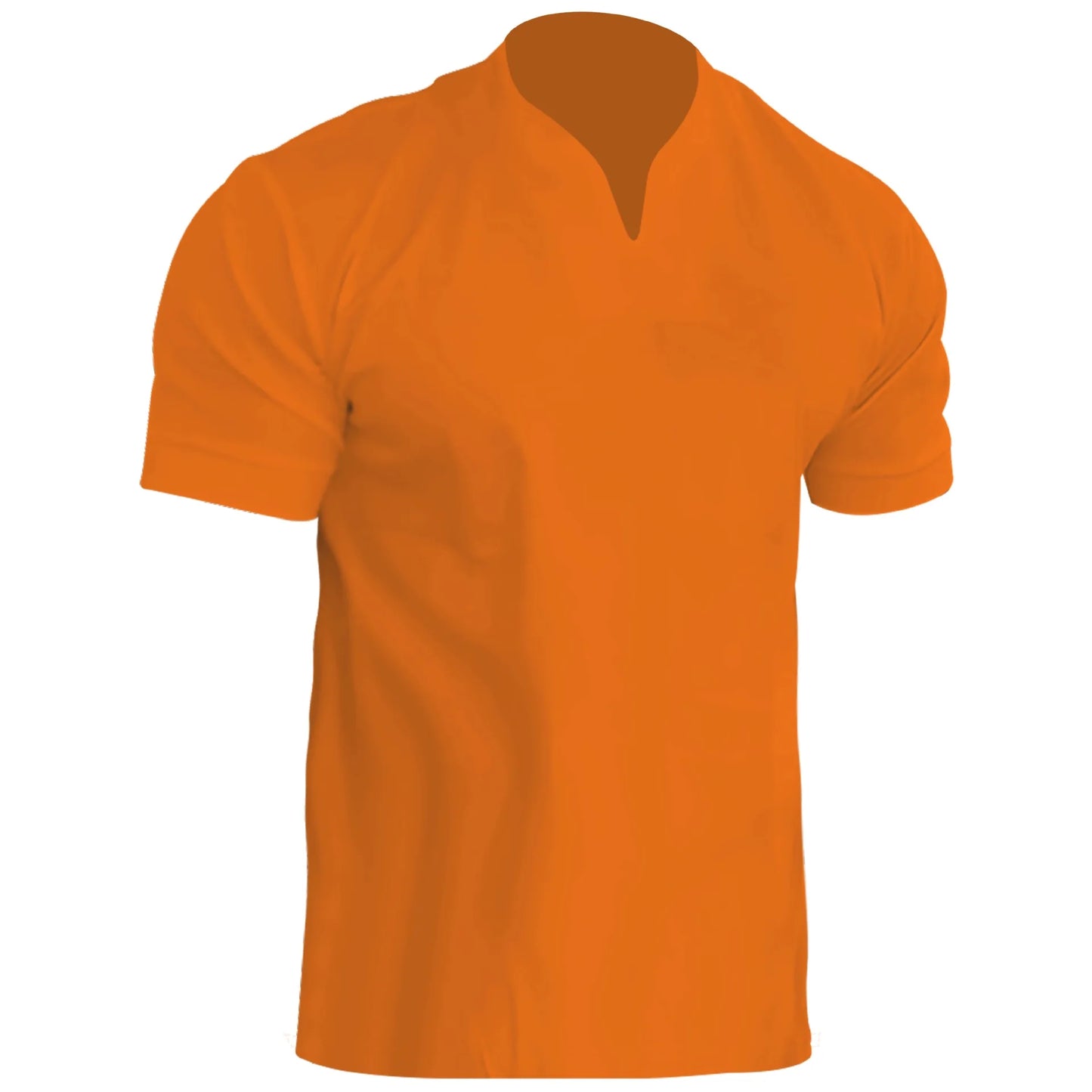 Men's Breathable Polyester V-Neck Tee for Fitness and Outdoor