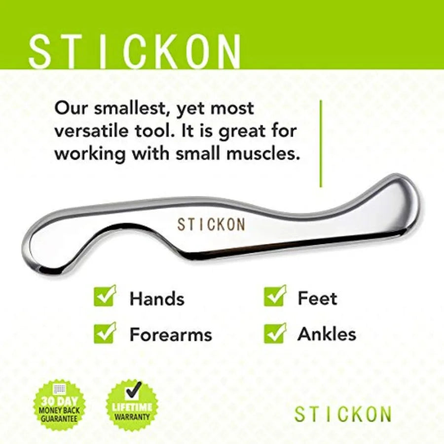 Stainless Steel Gua Sha Scraping Massage Tool - STICKON IASTM Tools Great Soft Tissue Mobilization Tool C1 Shape