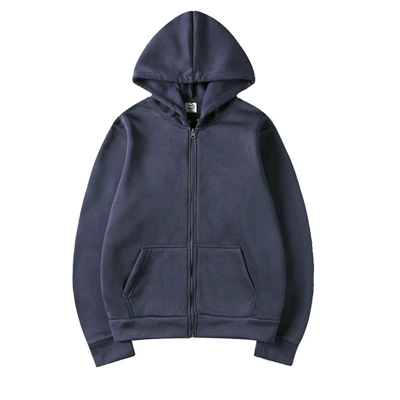 Zipper Hoodies Autumn Winter Men's New Long Sleeve Hooded Sweatshirt Fashion Casual Male Outfit Sportwear Loose Fit Clothes