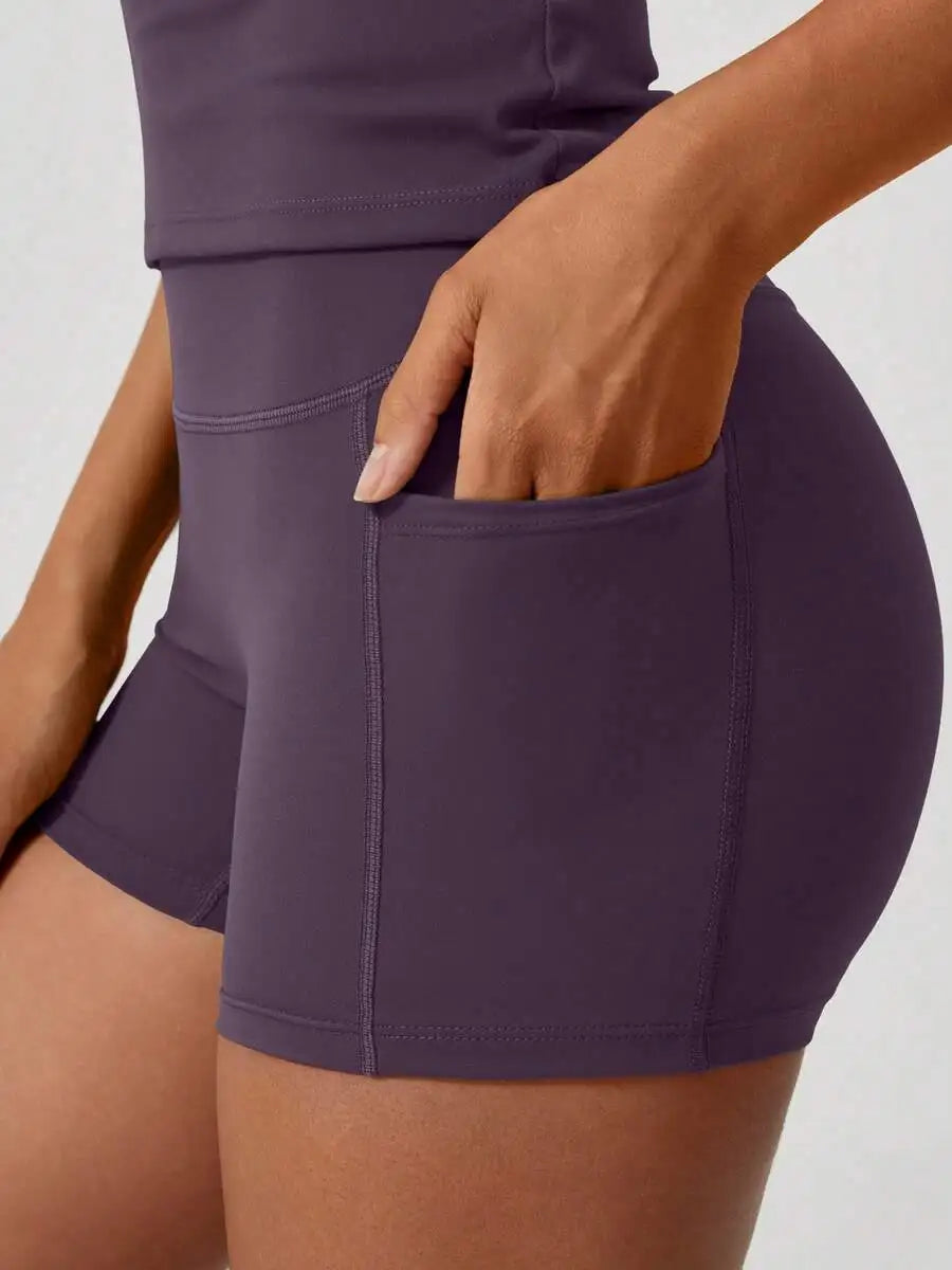 Women's Sweet Sports Set High Waist Tummy Control Shorts