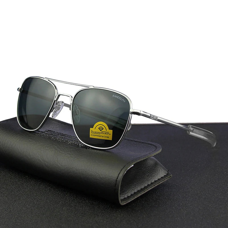 RE Pilot Sunglasses Men UV400 Top Quality American Army Military Mirror AGX Tempered Glass Lens Sun Glasses