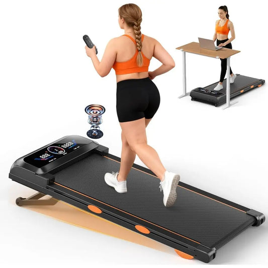 Pad Treadmill with 15 Auto Incline 12Level, Under Desk Treadmill for Home 450 lbs Capacity, Walking Pad with Incline, RGB UI Sc