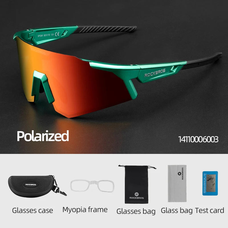 ROCKBROS Cycling Glasses Photochromic Bike Bicycle Glasses Polarized Men Sunglasses MTB Road Cycling Eyewear Protection Goggles