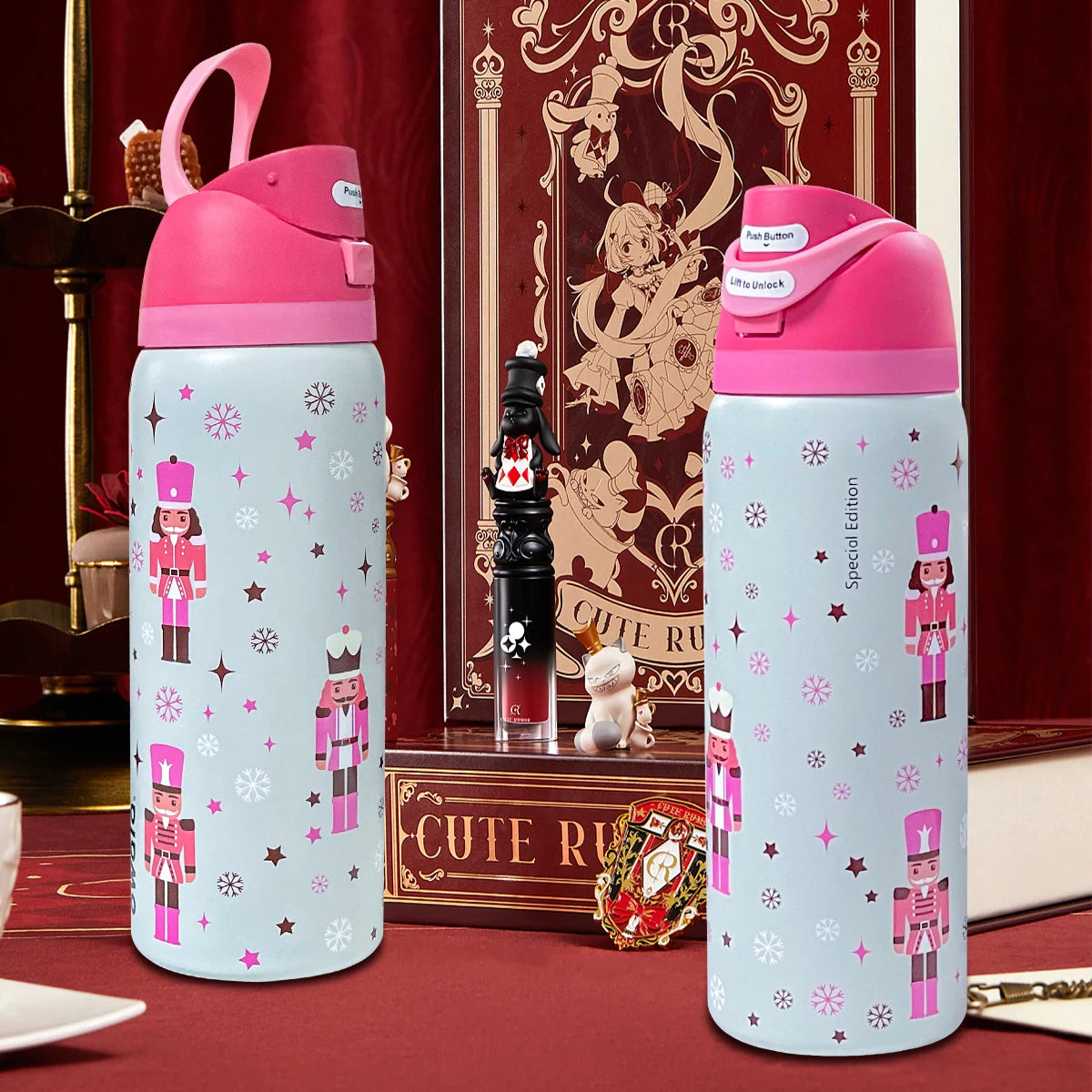 owalaa pink Bottle, 32 oz, 945 ml, retains heat for over 24 h.