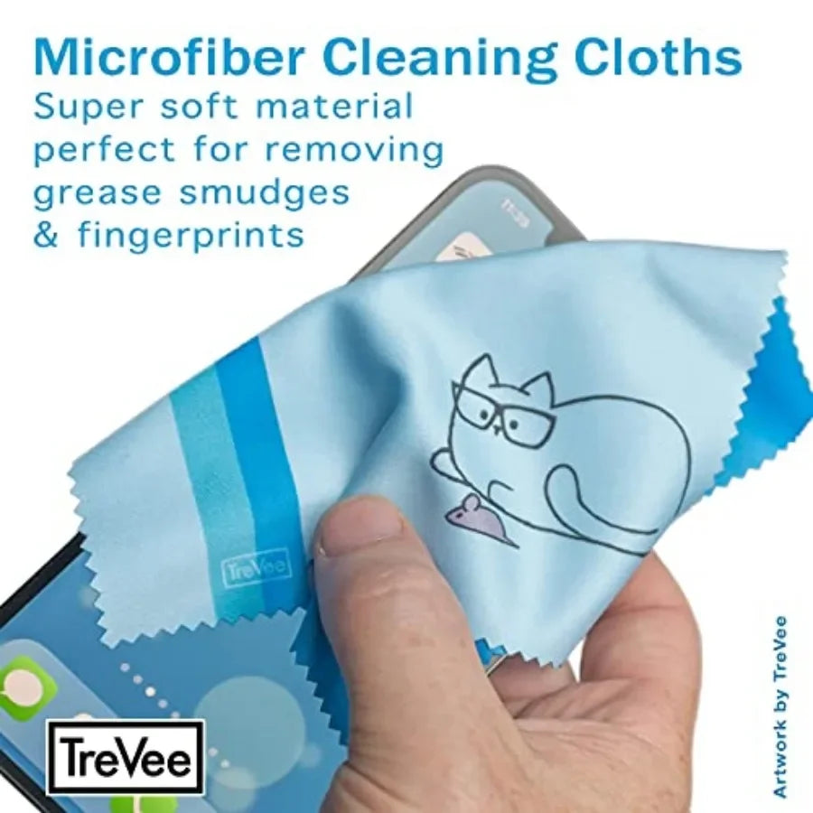 0 Pack Cute Kitty Cat Design Multicolor Microfiber Cleaning Cloths for Cleaning Eyeglasses Lenses Sunglasses and Cell Phone Bea