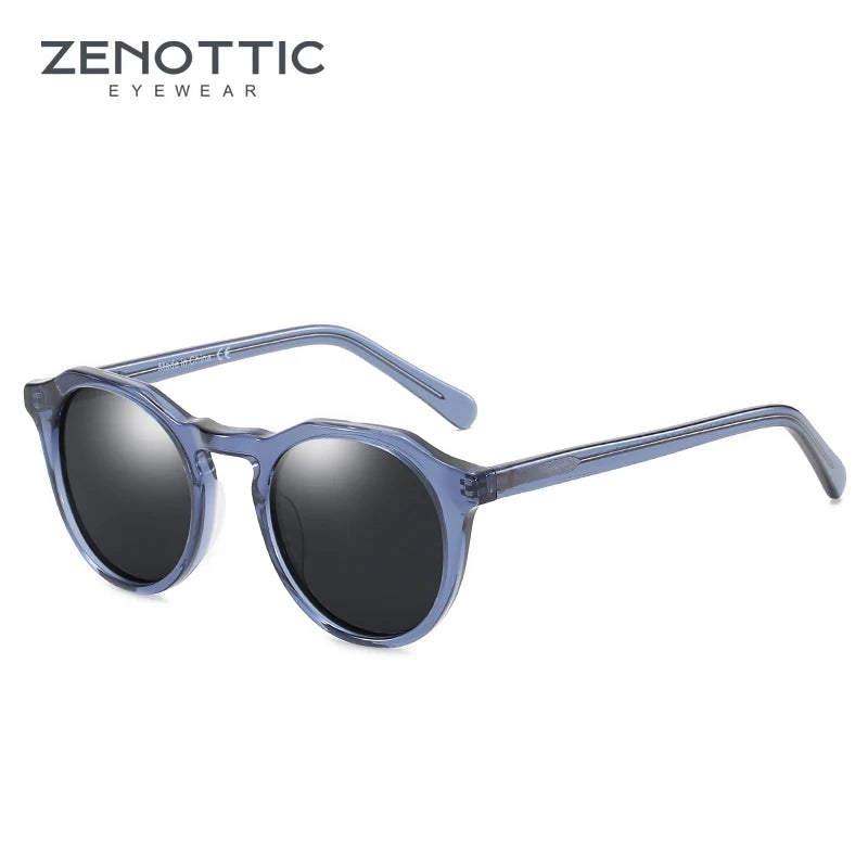 ZENOTTIC Fashion Acetate Polarized Sunglasses Round Vintage  Shade UV400 New Men/Women Retro Sun Glasses 600001S