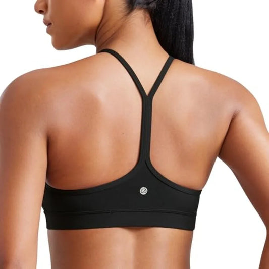 Women Y Back Sports Bra Padded Racerback Workout Top