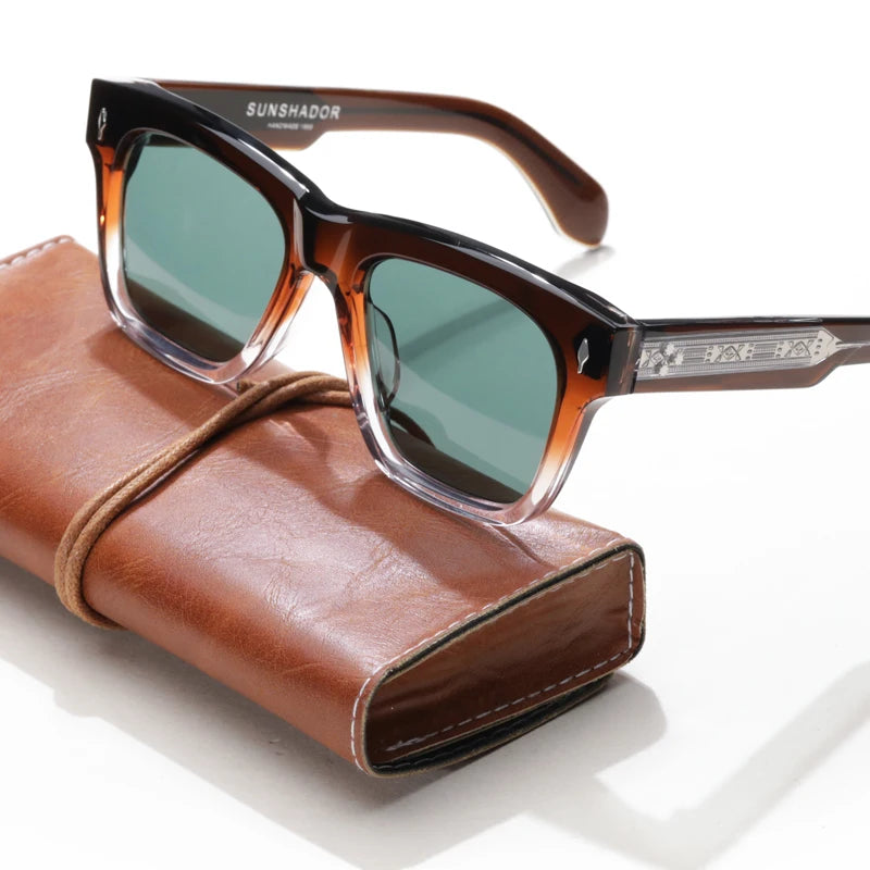 Fashion Top Design Handmade Square Acetate Sunglasses Men Women Classic Sunglasses Outdoor UV400 Protection Eyewear Custom Logo