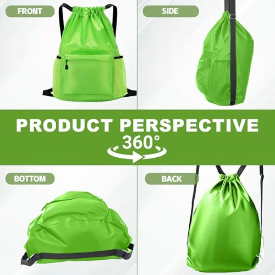 Tygelluis Drawstring Backpack, Waterproof Gym Bag with Water Bottle Pocket for Women Men, Pull String Sport Bag for Swim, Socce
