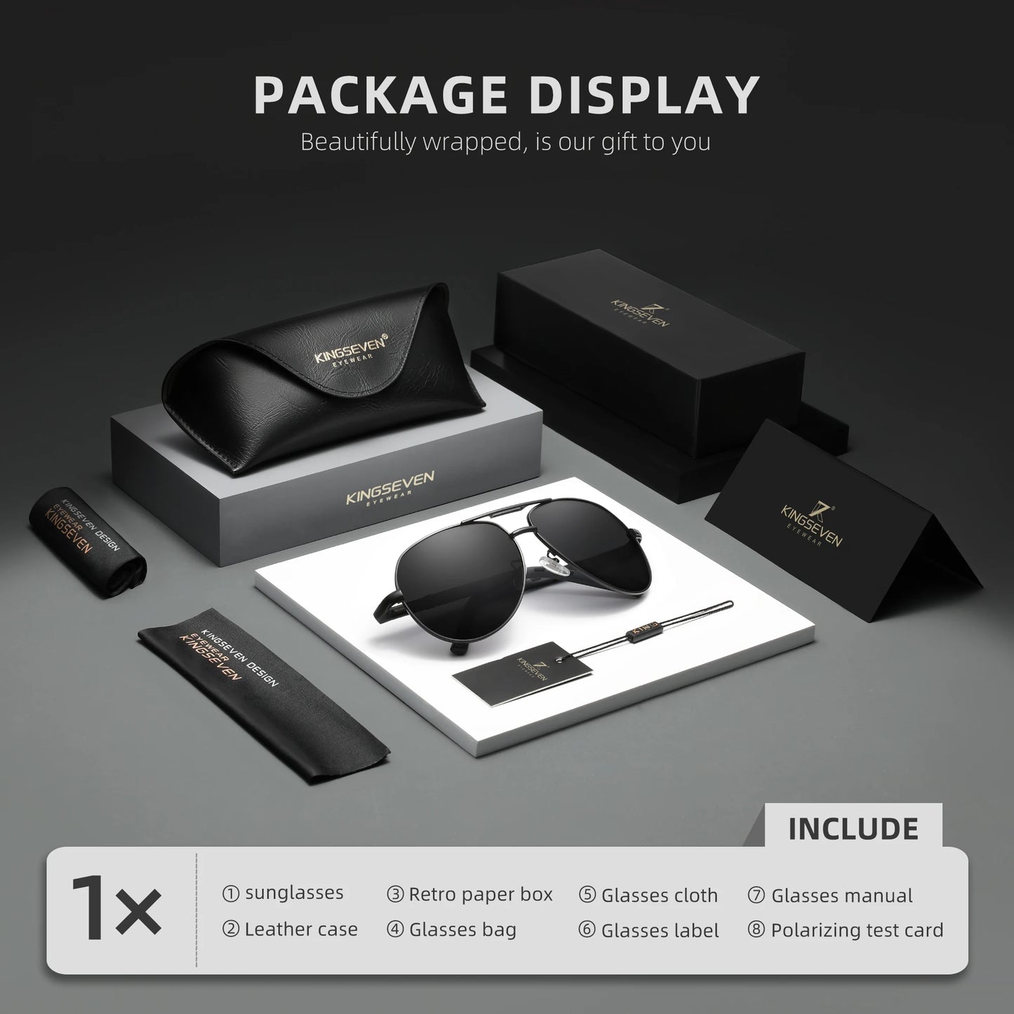 KINGSEVEN Brand Aluminum magnesium Polarized Men Sunglasses High Quality Male Sun Glasses Outdoor Eyewear UV400