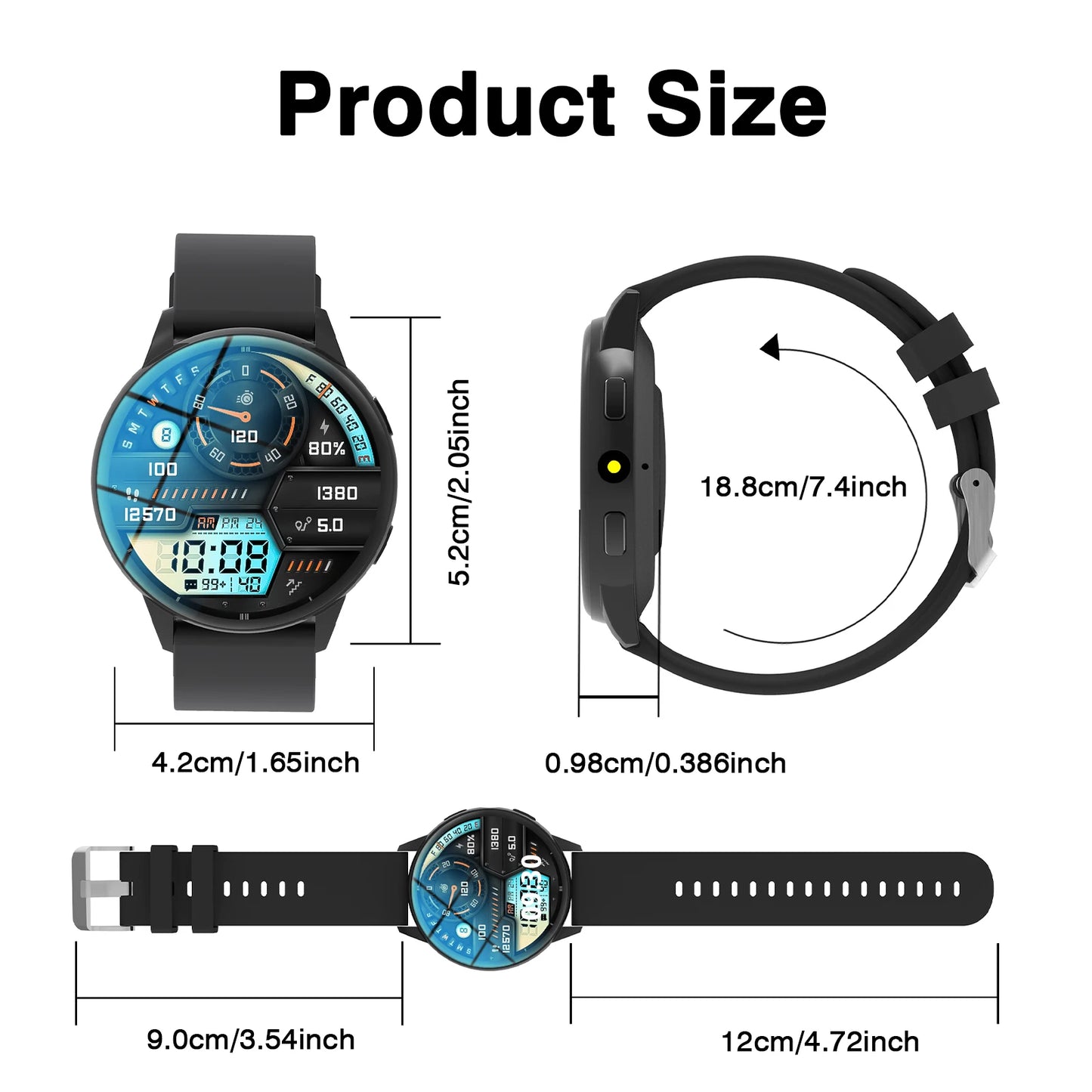 2026 New Smart Watch Men 1.52" HD IPS Screen Bluetooth Call Fitness Tracker Heart Rate Monitor Sports Smartwatch Gift