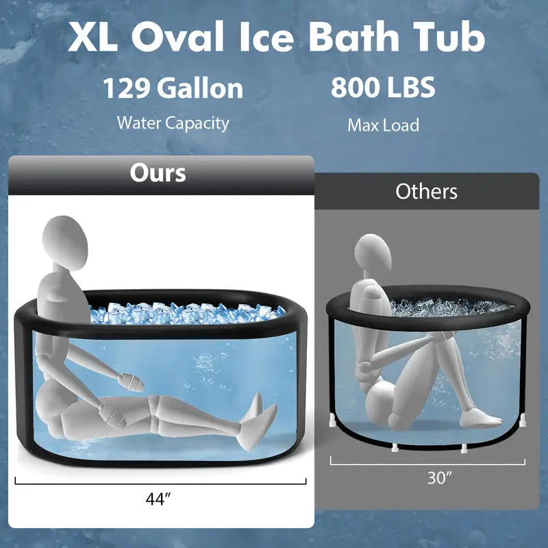 Oval Fiberglass Ice Bath Tub With Cover And Hand Pump