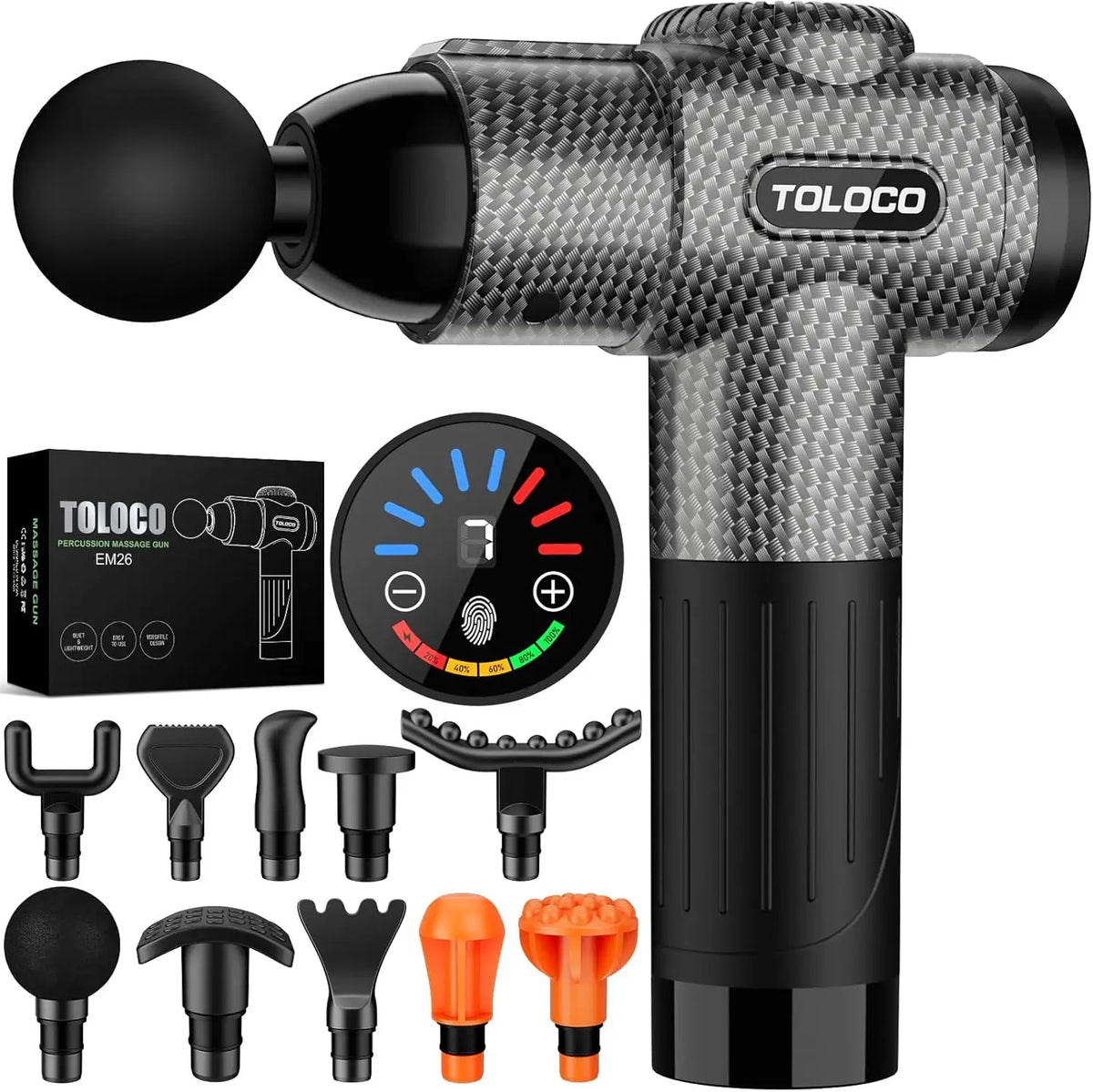 Massage Gun, Deep Tissue Back Massage for Athletes for Pain Relief, Percussion Massager with 10 Massages Heads & Silent Brushless Motor, Fathers Day Dad Gifts, Grey