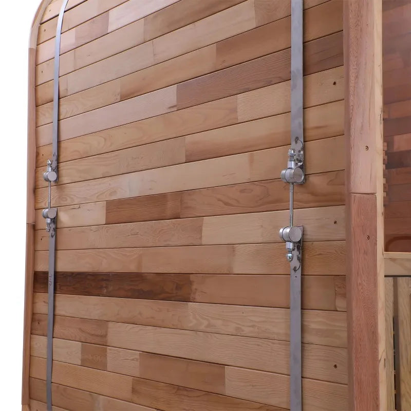 Custom Panoramic Glass Sauna Room 2-4 Person Red Cedar Wood Finnish Dry Steam Sauna with Heater for Garden Home