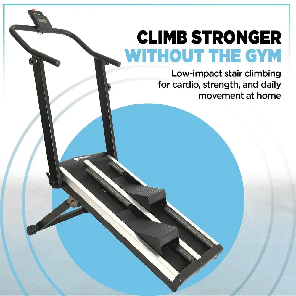 Stair Climber, Compact Exercise Stepper Machine for Home Workout with 8 Adjustable Resistance Levels, 3 Incline Positions, Blue