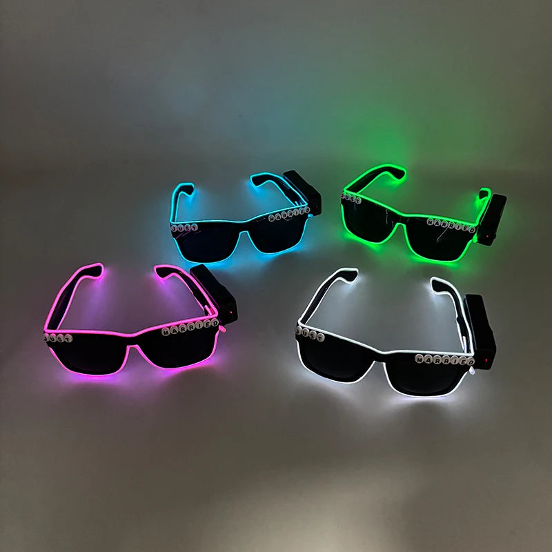 Glowing Just Married Glasses LED Heart Sunglasses Romantic Eyewear for Wedding Couple Lovers Bridal Party